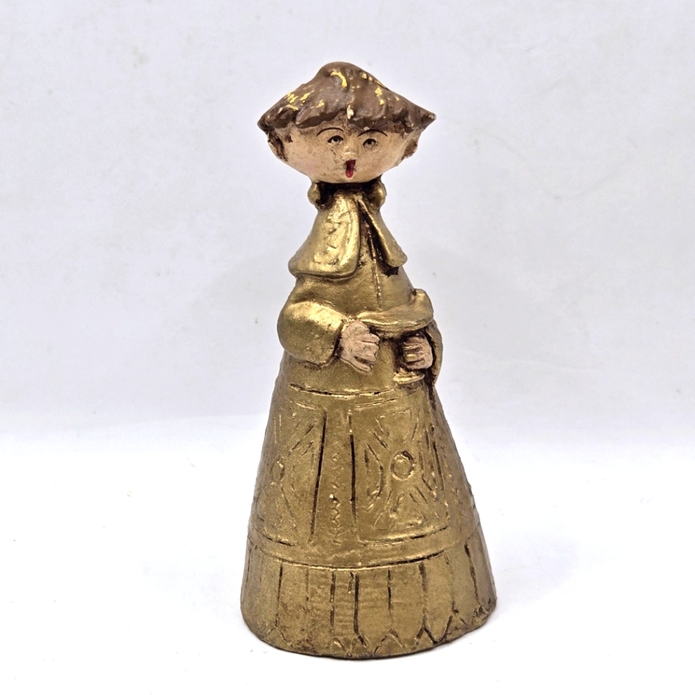 Vintage Singing Priest Gold Christmas Holiday Festive Made in Italy MCM 4.5"H